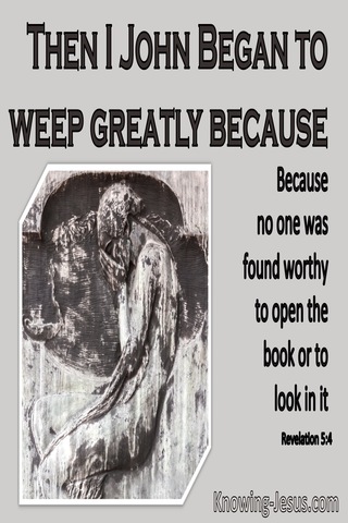 Revelation 5:4 No One Was Found Worthy To Open The Scroll (gray)